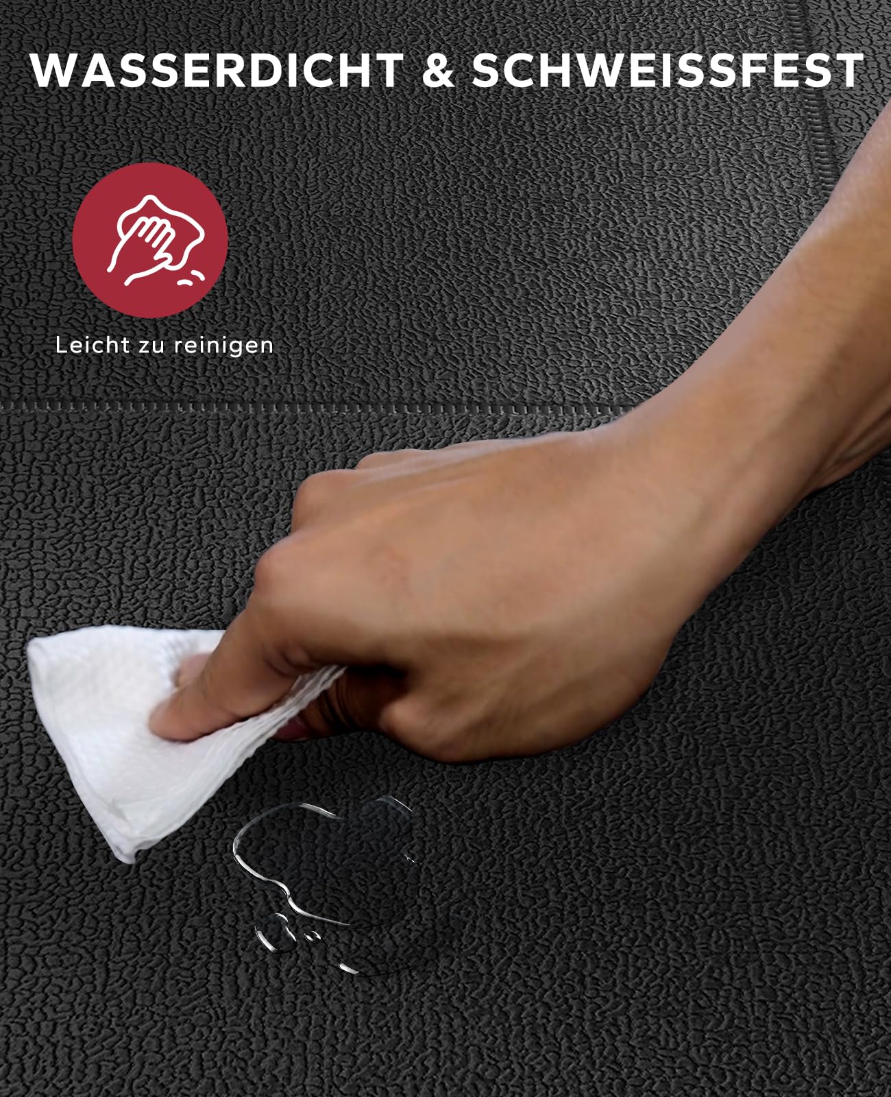 HAPBEAR Faltbare Bodenschutzmatte Für Sportgeräte Fitnessgeräte- 173cmx61cmx5 mm, Hohe Dichte PVC, Schalldämmend Fitnessmatte für Laufbänd, Ellipsentrainer, Heimtrainer, rollentrainer HBEM10